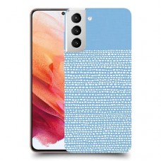 נקודות לבנות בכחול כיסוי מגן קשיח מעוצב ל Samsung Galaxy S21 5G יחידה אחת סקרין מובייל