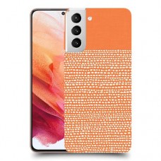 נקודות לבנות בכתום כיסוי מגן קשיח מעוצב ל Samsung Galaxy S21 5G יחידה אחת סקרין מובייל
