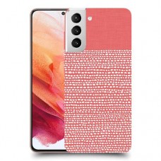 נקודות לבנות בורוד כיסוי מגן קשיח מעוצב ל Samsung Galaxy S21 5G יחידה אחת סקרין מובייל