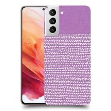 נקודות לבנות בסגול כיסוי מגן קשיח מעוצב ל Samsung Galaxy S21 5G יחידה אחת סקרין מובייל