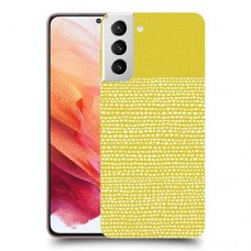 נקודות לבנות בצהוב כיסוי מגן קשיח מעוצב ל Samsung Galaxy S21 5G יחידה אחת סקרין מובייל