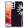 פרח לבן כיסוי מגן קשיח מעוצב ל Samsung Galaxy S21 5G יחידה אחת סקרין מובייל