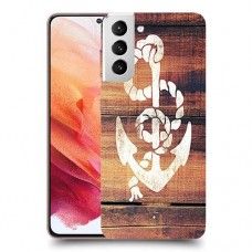 עוגן מעץ כיסוי מגן קשיח מעוצב ל Samsung Galaxy S21 5G יחידה אחת סקרין מובייל