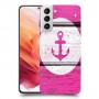 עוגן ורוד מעץ כיסוי מגן קשיח מעוצב ל Samsung Galaxy S21 5G יחידה אחת סקרין מובייל
