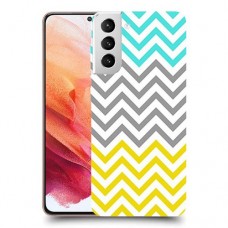 שורות צהובות-ירוקות כיסוי מגן קשיח מעוצב ל Samsung Galaxy S21 5G יחידה אחת סקרין מובייל
