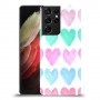 לבבות פסטל כיסוי מגן קשיח מעוצב ל Samsung Galaxy S21 Ultra 5G יחידה אחת סקרין מובייל