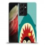 פינגווין בכריש כיסוי מגן קשיח מעוצב ל Samsung Galaxy S21 Ultra 5G יחידה אחת סקרין מובייל