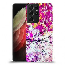 סתיו סגול כיסוי מגן קשיח מעוצב ל Samsung Galaxy S21 Ultra 5G יחידה אחת סקרין מובייל