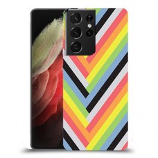 פסים קשת כיסוי מגן קשיח מעוצב ל Samsung Galaxy S21 Ultra 5G יחידה אחת סקרין מובייל