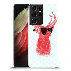 אדג אדום במשקפיים כיסוי מגן קשיח מעוצב ל Samsung Galaxy S21 Ultra 5G יחידה אחת סקרין מובייל