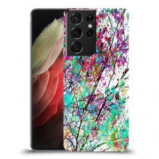 באביב בסגול כיסוי מגן קשיח מעוצב ל Samsung Galaxy S21 Ultra 5G יחידה אחת סקרין מובייל