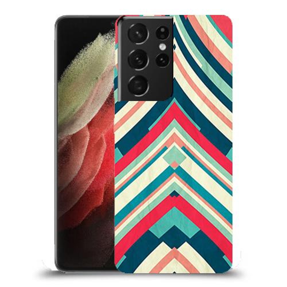 פסים בצבע כיסוי מגן קשיח מעוצב ל Samsung Galaxy S21 Ultra 5G יחידה אחת סקרין מובייל