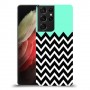 פסים במנטה כיסוי מגן קשיח מעוצב ל Samsung Galaxy S21 Ultra 5G יחידה אחת סקרין מובייל