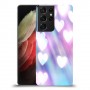 לבבות מעורפלים בכחול כיסוי מגן קשיח מעוצב ל Samsung Galaxy S21 Ultra 5G יחידה אחת סקרין מובייל