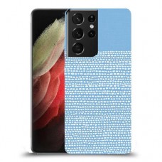 נקודות לבנות בכחול כיסוי מגן קשיח מעוצב ל Samsung Galaxy S21 Ultra 5G יחידה אחת סקרין מובייל