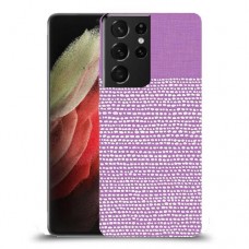 נקודות לבנות בסגול כיסוי מגן קשיח מעוצב ל Samsung Galaxy S21 Ultra 5G יחידה אחת סקרין מובייל