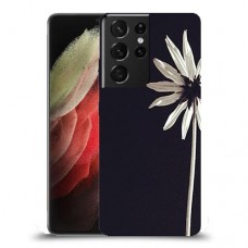 פרח לבן כיסוי מגן קשיח מעוצב ל Samsung Galaxy S21 Ultra 5G יחידה אחת סקרין מובייל