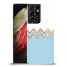 לבן כחול כיסוי מגן קשיח מעוצב ל Samsung Galaxy S21 Ultra 5G יחידה אחת סקרין מובייל
