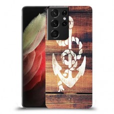 עוגן מעץ כיסוי מגן קשיח מעוצב ל Samsung Galaxy S21 Ultra 5G יחידה אחת סקרין מובייל
