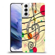 מוסיקה היא החיים שלי כיסוי מגן קשיח מעוצב ל Samsung Galaxy S21+ 5G יחידה אחת סקרין מובייל