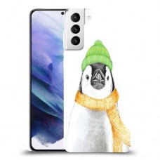 פינגווין בקור כיסוי מגן קשיח מעוצב ל Samsung Galaxy S21+ 5G יחידה אחת סקרין מובייל