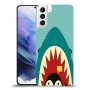 פינגווין בכריש כיסוי מגן קשיח מעוצב ל Samsung Galaxy S21+ 5G יחידה אחת סקרין מובייל
