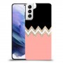 ורוד-לבן-לבן כיסוי מגן קשיח מעוצב ל Samsung Galaxy S21+ 5G יחידה אחת סקרין מובייל