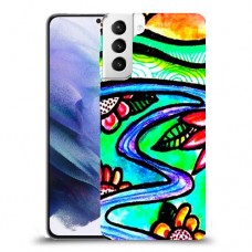 ויטראז 'תמונה כיסוי מגן קשיח מעוצב ל Samsung Galaxy S21+ 5G יחידה אחת סקרין מובייל
