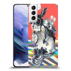 ארנבון מוזר כיסוי מגן קשיח מעוצב ל Samsung Galaxy S21+ 5G יחידה אחת סקרין מובייל