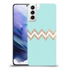פסים בירוק כיסוי מגן קשיח מעוצב ל Samsung Galaxy S21+ 5G יחידה אחת סקרין מובייל