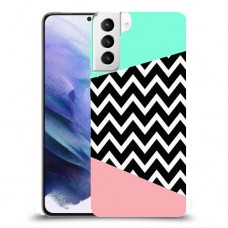 פסים במנטה ורוד כיסוי מגן קשיח מעוצב ל Samsung Galaxy S21+ 5G יחידה אחת סקרין מובייל