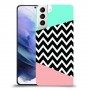 פסים במנטה ורוד כיסוי מגן קשיח מעוצב ל Samsung Galaxy S21+ 5G יחידה אחת סקרין מובייל