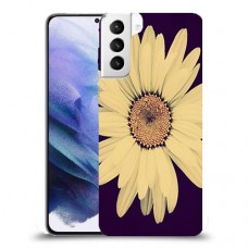 חמניות בשחור כיסוי מגן קשיח מעוצב ל Samsung Galaxy S21+ 5G יחידה אחת סקרין מובייל