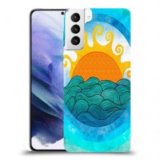 זריחה ליד הים כיסוי מגן קשיח מעוצב ל Samsung Galaxy S21+ 5G יחידה אחת סקרין מובייל