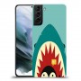 פינגווין בכריש כיסוי מגן קשיח מעוצב ל Samsung Galaxy S21 יחידה אחת סקרין מובייל