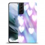 לבבות מעורפלים בכחול כיסוי מגן קשיח מעוצב ל Samsung Galaxy S21 יחידה אחת סקרין מובייל