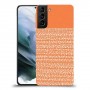 נקודות לבנות בכתום כיסוי מגן קשיח מעוצב ל Samsung Galaxy S21 יחידה אחת סקרין מובייל