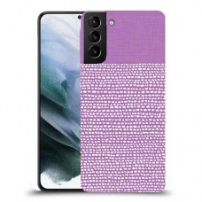 נקודות לבנות בסגול כיסוי מגן קשיח מעוצב ל Samsung Galaxy S21 יחידה אחת סקרין מובייל