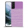 נקודות לבנות בסגול כיסוי מגן קשיח מעוצב ל Samsung Galaxy S21 יחידה אחת סקרין מובייל