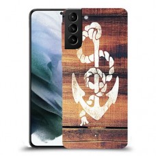 עוגן מעץ כיסוי מגן קשיח מעוצב ל Samsung Galaxy S21 יחידה אחת סקרין מובייל