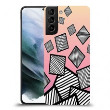זאברה ריבועים כיסוי מגן קשיח מעוצב ל Samsung Galaxy S21 יחידה אחת סקרין מובייל