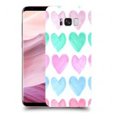 לבבות פסטל כיסוי מגן קשיח מעוצב ל Samsung Galaxy S8+ יחידה אחת סקרין מובייל
