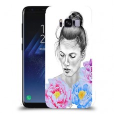 אישה בפרחים כיסוי מגן קשיח מעוצב ל Samsung Galaxy S8 יחידה אחת סקרין מובייל