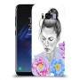 אישה בפרחים כיסוי מגן קשיח מעוצב ל Samsung Galaxy S8 יחידה אחת סקרין מובייל