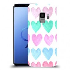 לבבות פסטל כיסוי מגן קשיח מעוצב ל Samsung Galaxy S9 יחידה אחת סקרין מובייל