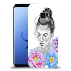 אישה בפרחים כיסוי מגן קשיח מעוצב ל Samsung Galaxy S9 יחידה אחת סקרין מובייל