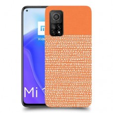 נקודות לבנות בכתום כיסוי מגן קשיח מעוצב ל Xiaomi Mi 10T 5G יחידה אחת סקרין מובייל