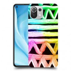 ניאון גיאומטריה כיסוי מגן קשיח מעוצב ל Xiaomi Mi 11 Lite 5G יחידה אחת סקרין מובייל