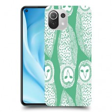 ינשופים על ירוק כיסוי מגן קשיח מעוצב ל Xiaomi Mi 11 Lite 5G יחידה אחת סקרין מובייל