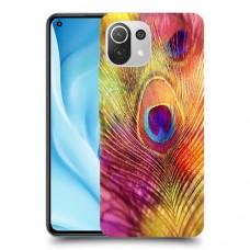 נוצת טווס כיסוי מגן קשיח מעוצב ל Xiaomi Mi 11 Lite 5G יחידה אחת סקרין מובייל
